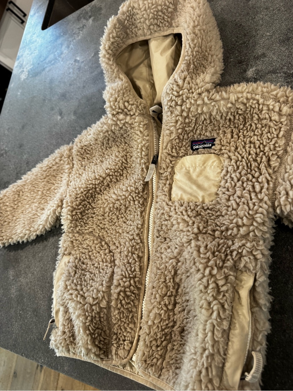 Patagonia Cream Sherpa Fleece Zip Hoodie